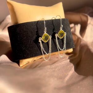 Real Crystal Citrine with 92.5 Sterling Silver Earring
