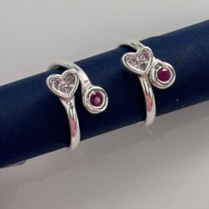 Ruby Heartbeat Toe Ring A0044