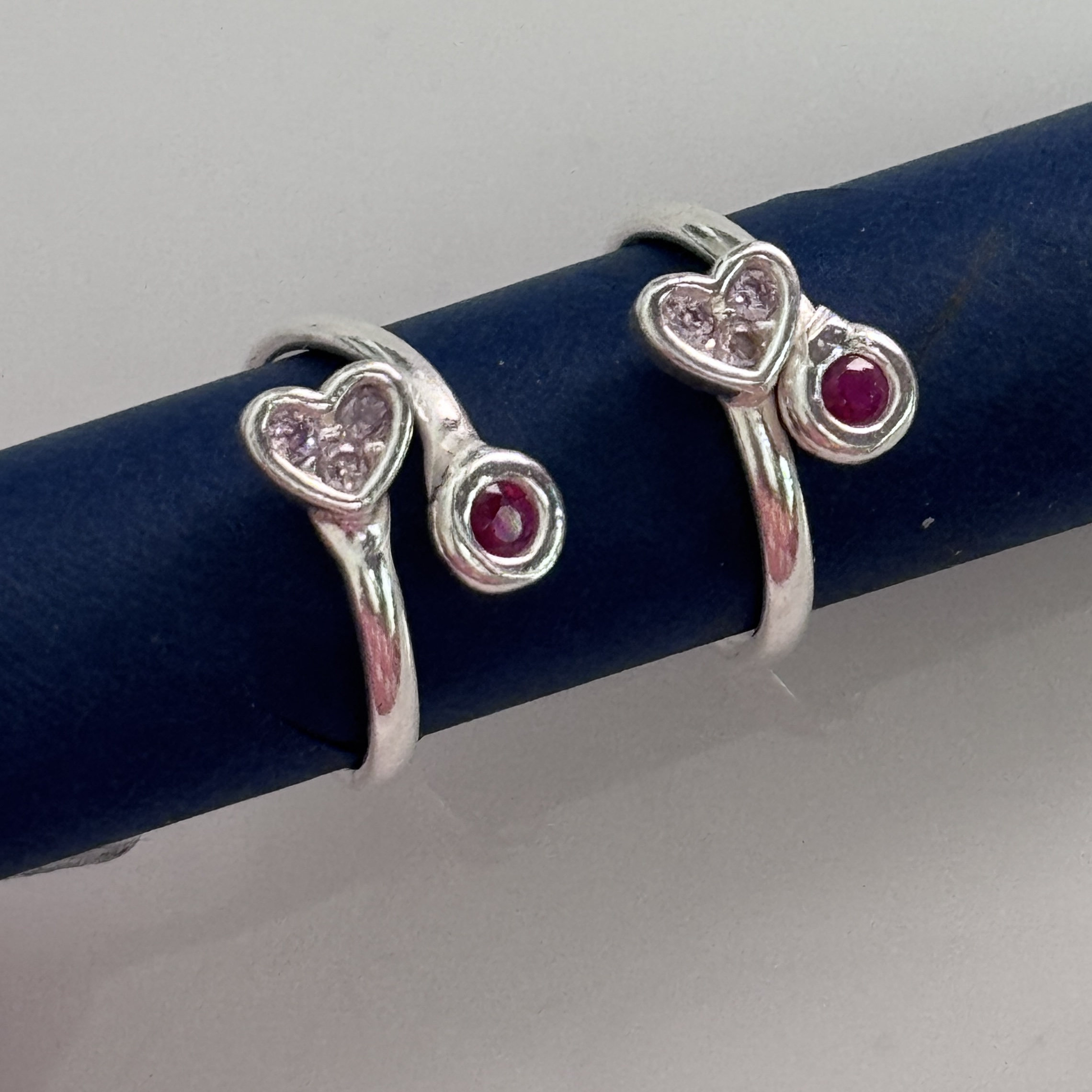 Ruby Heartbeat Toe Ring A0044