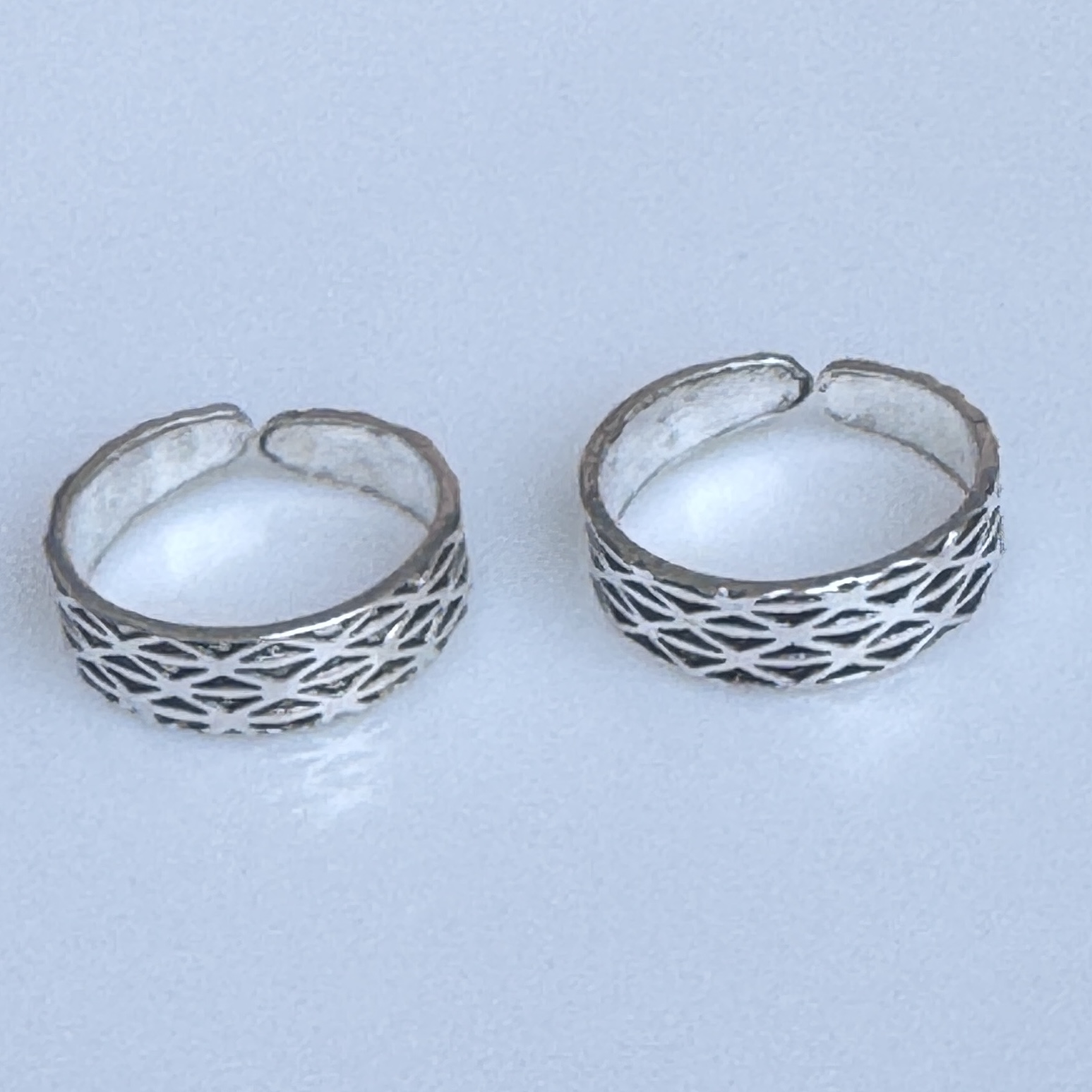 Silver Weave Toe Ring A0055